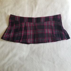 Lip Service Plaid Pleated Micro Mini Skirt S